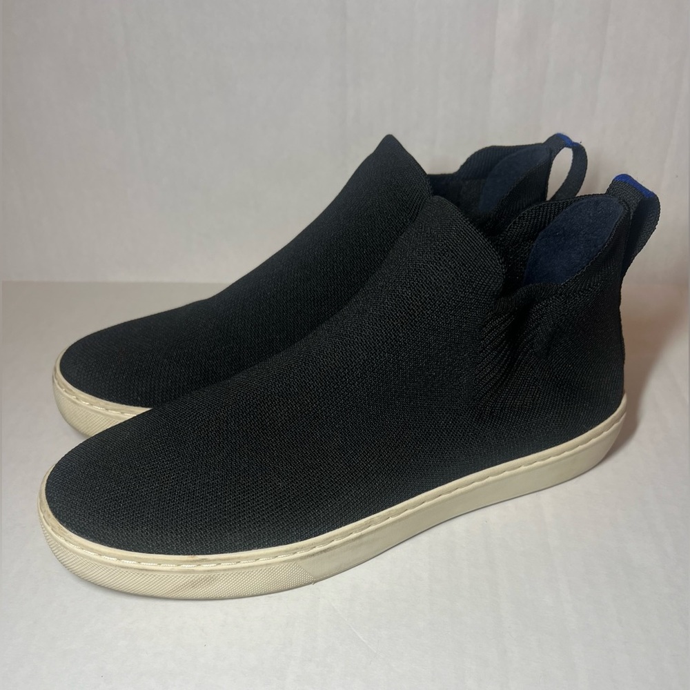 Rothys The Chelsea Boot Womens 9 High Top Knit Sneaker Black Pull On Shoes